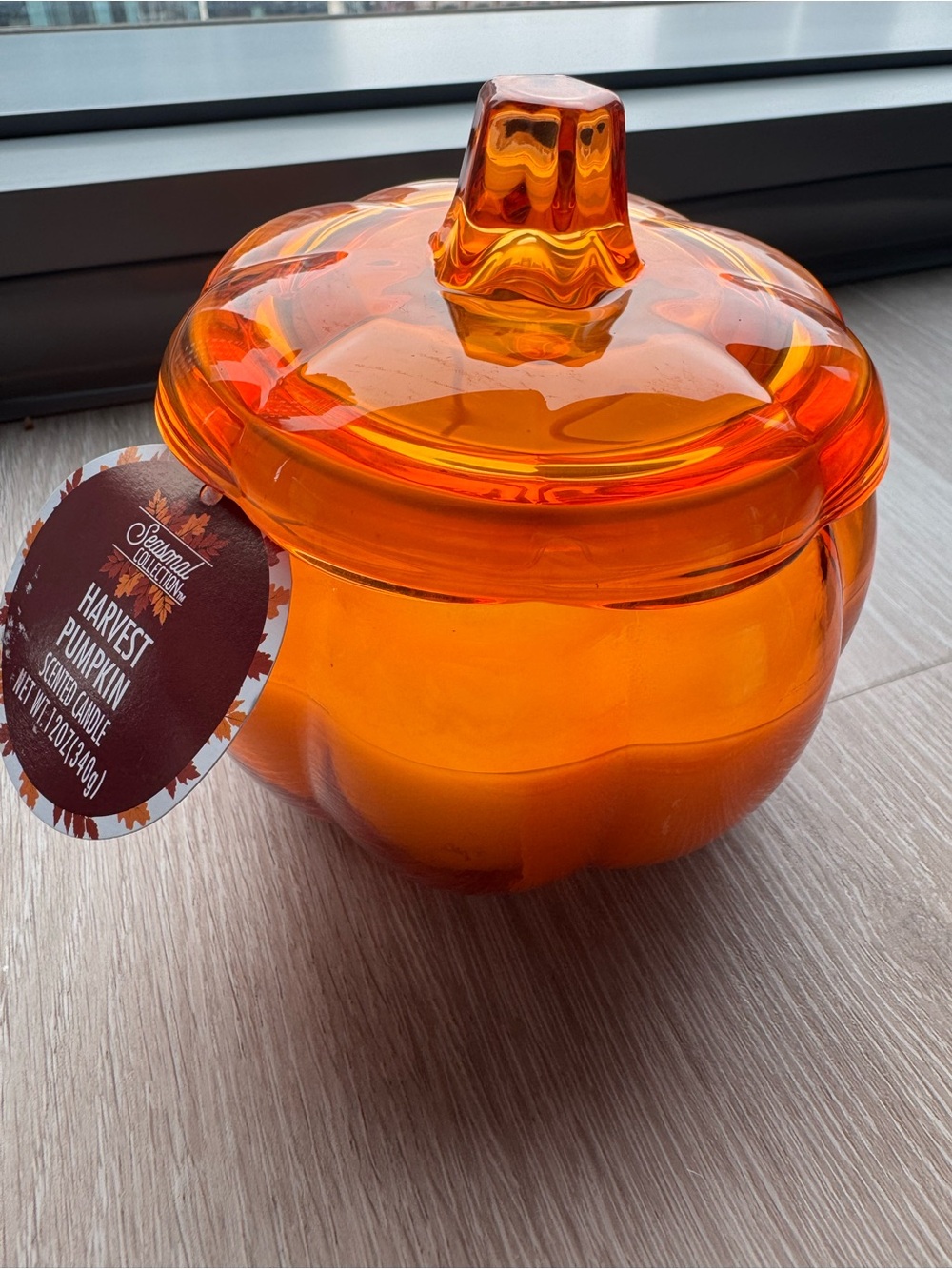 Harvest Pumpkin Orange Glass Jar Candle NEW 🏷️